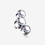 Implant Grade Titanium Internally Threaded Triple Swarovski Crystal Sparkle Top Part