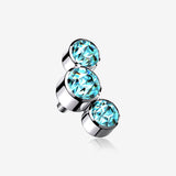 Implant Grade Titanium Internally Threaded Triple Swarovski Crystal Sparkle Top Part