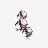 Implant Grade Titanium Internally Threaded Triple Swarovski Crystal Sparkle Top Part