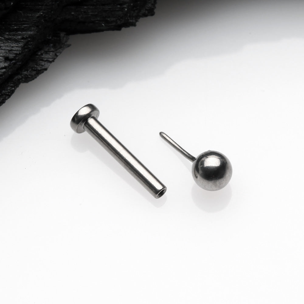 Detail View 2 of Implant Grade Titanium OneFit Threadless Basic Ball Top Flat Back Stud Labret