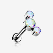 Implant Grade Titanium OneFit Threadless Journey Sparkle Trio Top Flat Back Stud Labret