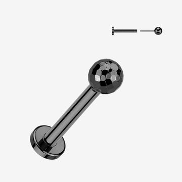 Implant Grade Titanium OneFit Threadless Blackline Multi-Faceted Top Flat Back Labret