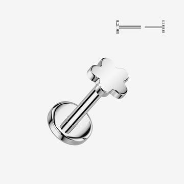 Implant Grade Titanium OneFit Threadless Flower Icon Top Flat Back Labret