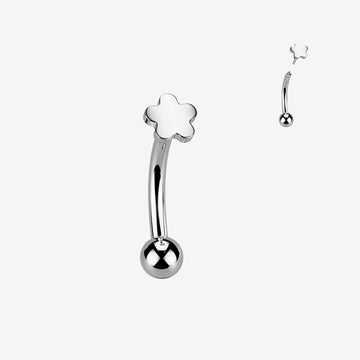 Implant Grade Titanium OneFit Threadless Flower Icon Top Curved Barbell