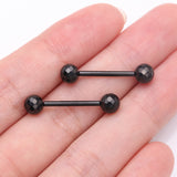 Detail View 2 of A Pair of Implant Grade Titanium Blackline Multi-Faceted OneFit Threadless Nipple Barbell