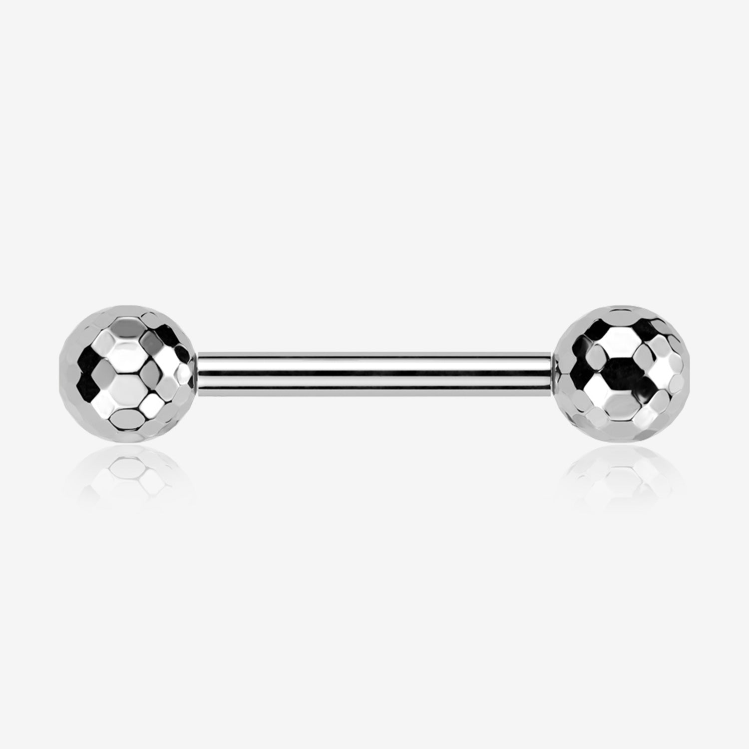 A Pair of Implant Grade Titanium Multi-Faceted OneFit Threadless Nipple Barbell
