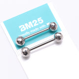 Detail View 3 of A Pair of Implant Grade Titanium Multi-Faceted OneFit Threadless Nipple Barbell