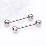 Detail View 1 of A Pair of Implant Grade Titanium Multi-Faceted OneFit Threadless Nipple Barbell