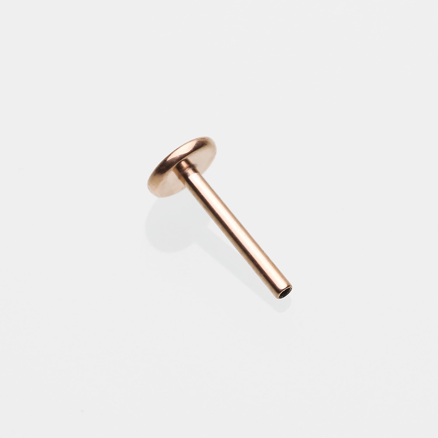 Detail View 1 of Implant Grade Titanium OneFit Threadless Rose Gold 4mm Base Flat Back Stud Labret Bar Part