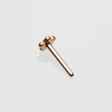Detail View 1 of Implant Grade Titanium OneFit Threadless Rose Gold Flower Base Flat Back Stud Labret Bar Part