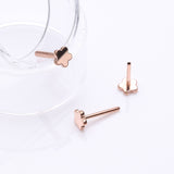 Detail View 3 of Implant Grade Titanium OneFit Threadless Rose Gold Flower Base Flat Back Stud Labret Bar Part