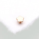 Detail View 2 of Implant Grade Titanium OneFit Threadless Rose Gold Flower Base Flat Back Stud Labret Bar Part