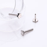 Detail View 3 of Implant Grade Titanium OneFit Threadless Flower Base Flat Back Stud Labret Bar Part