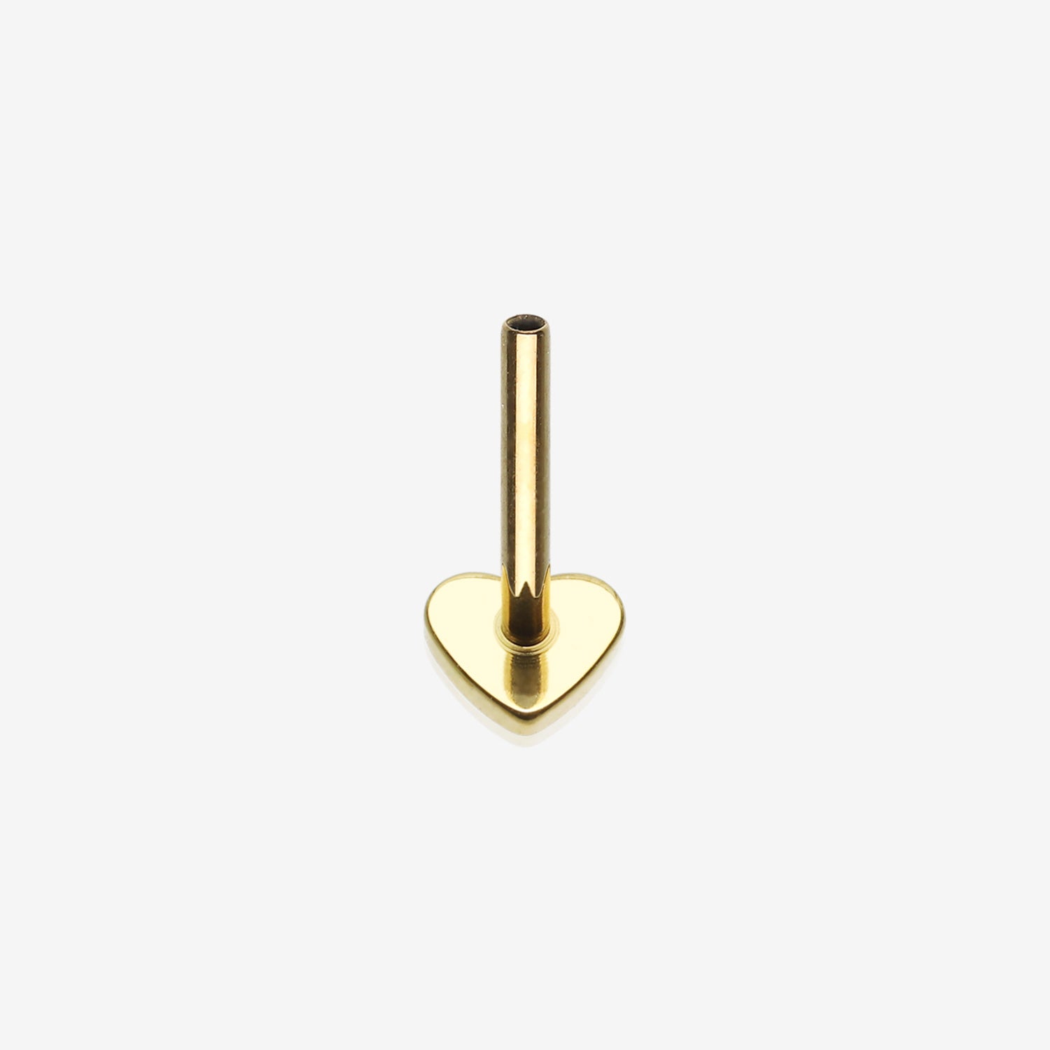 Implant Grade Titanium OneFit Threadless Golden Heart Base Flat Back Stud Labret Bar Part