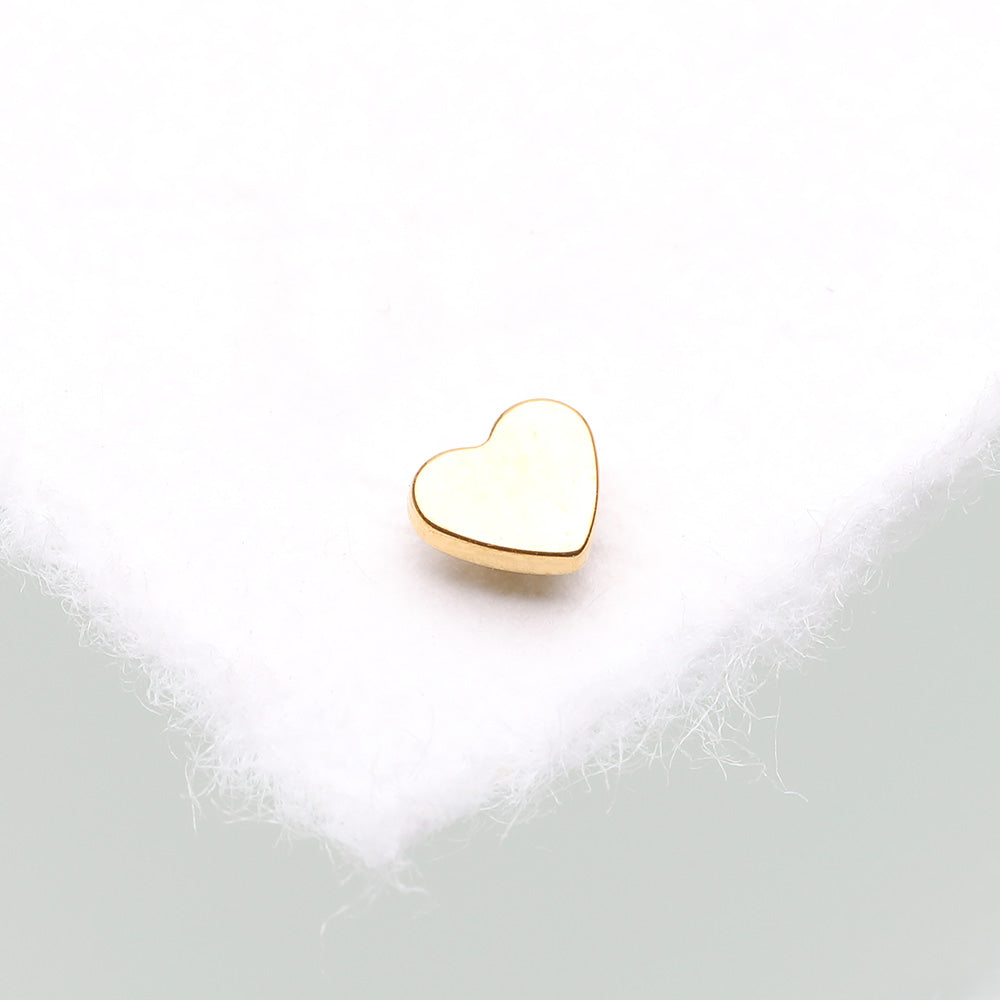 Detail View 2 of Implant Grade Titanium OneFit Threadless Golden Heart Base Flat Back Stud Labret Bar Part