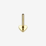 Implant Grade Titanium OneFit Threadless Golden Heart Base Flat Back Stud Labret Bar Part