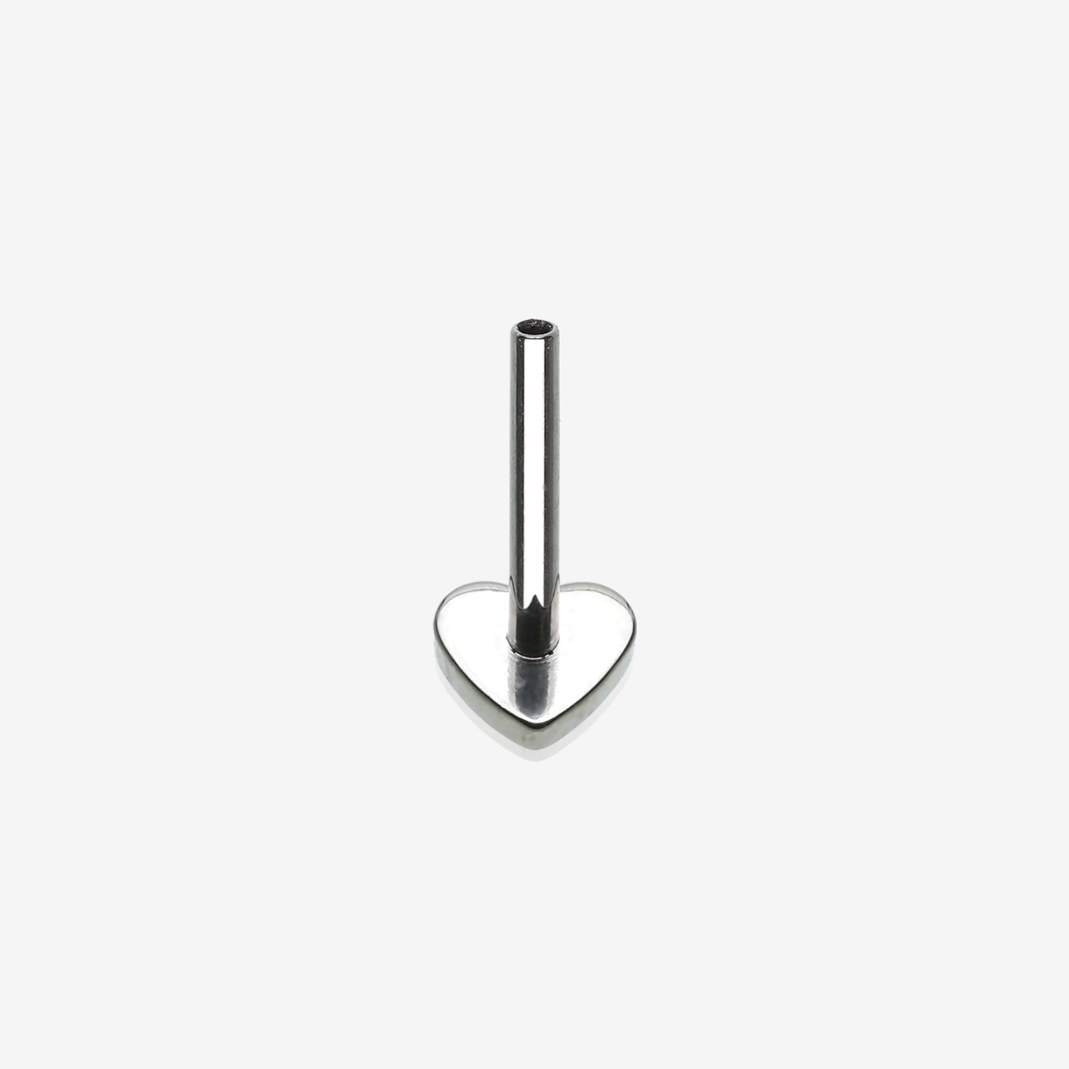 Implant Grade Titanium OneFit Threadless Heart Base Flat Back Stud Labret Bar Part