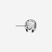 Implant Grade Titanium OneFit Threadless Bezel Set Sparkle Front Facing Part