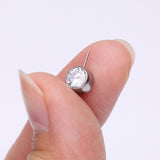 Detail View 2 of Implant Grade Titanium OneFit Threadless Bezel Set Sparkle Front Facing Part-Clear Gem