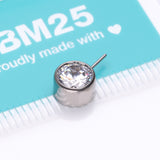 Detail View 3 of Implant Grade Titanium OneFit Threadless Bezel Set Sparkle Front Facing Part-Clear Gem