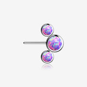 Implant Grade Titanium OneFit Threadless Triple Bubble Fire Opal Front Facing Top Part