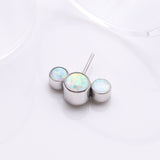 Detail View 1 of Implant Grade Titanium OneFit Threadless Triple Bubble Fire Opal Front Facing Top Part-White Opal
