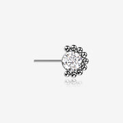 Implant Grade Titanium OneFit Threadless Bali Beaded Floral Sparkle Front Facing Part