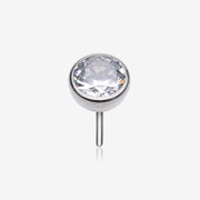 Implant Grade Titanium OneFit Threadless Bezel Set Sparkle Gem Top Part