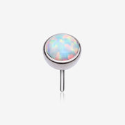 Implant Grade Titanium OneFit Threadless Bezel Set Fire Opal Top Part