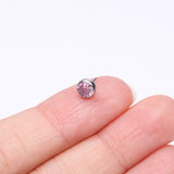 Detail View 2 of Implant Grade Titanium OneFit Threadless Bezel Set Sparkle Gem Top Part-Pink