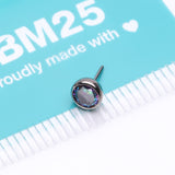 Detail View 3 of Implant Grade Titanium OneFit Threadless Bezel Set Sparkle Gem Top Part-Vitrail Medium