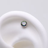 Detail View 1 of Implant Grade Titanium OneFit Threadless Bezel Set Sparkle Gem Top Part-Vitrail Medium