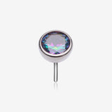 Implant Grade Titanium OneFit Threadless Bezel Set Sparkle Gem Top Part