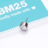 Detail View 3 of Implant Grade Titanium OneFit Threadless Bezel Round Gem Sparkle Top Part-Clear Gem