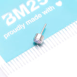 Detail View 3 of Implant Grade Titanium OneFit Threadless Bezel Round Gem Sparkle Top Part-Pink