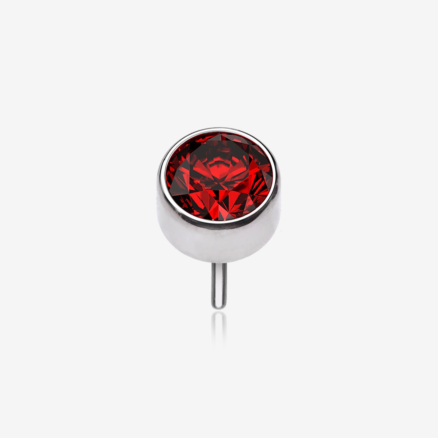 Implant Grade Titanium OneFit Threadless Bezel Round Gem Sparkle Top Part-Red