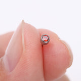 Detail View 2 of Implant Grade Titanium OneFit Threadless Bezel Round Gem Sparkle Top Part-Red