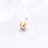 Detail View 1 of Implant Grade Titanium Golden OneFit Threadless Bezel Round Gem Sparkle Top Part-Clear Gem