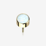 Implant Grade Titanium OneFit Threadless Bezel Round Fire Opal Sparkle Top Part