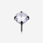 Implant Grade Titanium OneFit Threadless Blackline Prong Set Sparkle Gem Top Part