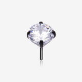Implant Grade Titanium OneFit Threadless Blackline Prong Set Sparkle Gem Top Part