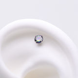 Detail View 1 of Implant Grade Titanium OneFit Threadless Prong Set Sparkle Gem Top Part-Vitrail Medium