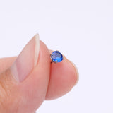 Detail View 2 of Implant Grade Titanium OneFit Threadless Prong Claw Set Sparkle Gem Top Part-Blue