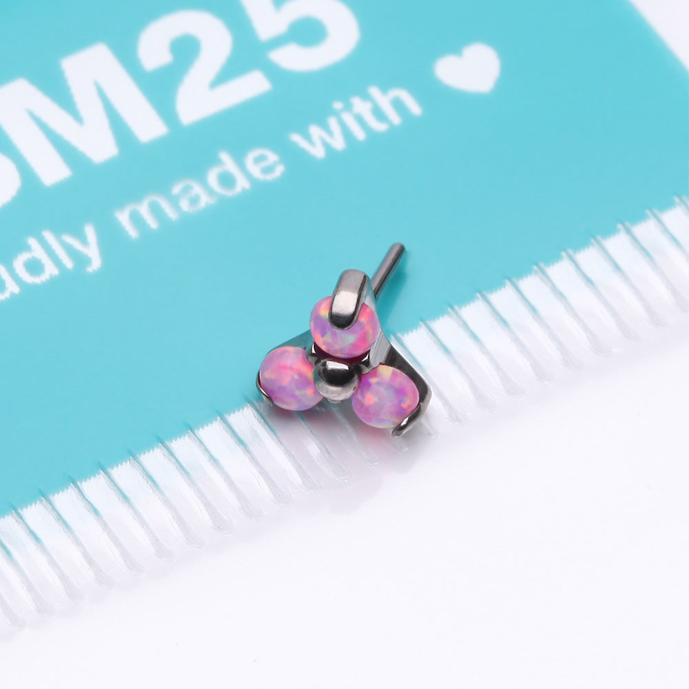 Detail View 3 of Implant Grade Titanium OneFit Threadless Trinity Fire Opal Top Part-Pink Opal