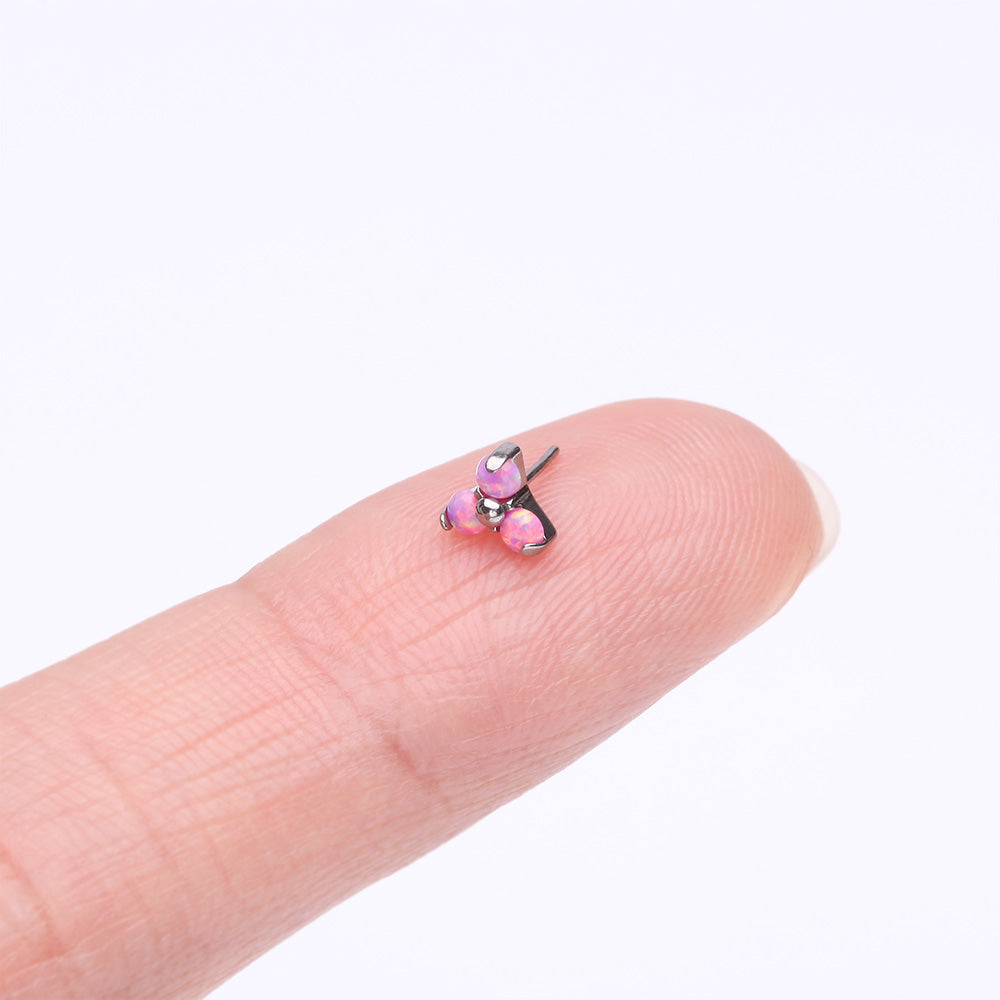 Detail View 2 of Implant Grade Titanium OneFit Threadless Trinity Fire Opal Top Part-Pink Opal