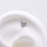 Detail View 1 of Implant Grade Titanium OneFit Threadless Trinity Gem Sparkle Top Part-Vitrail Medium
