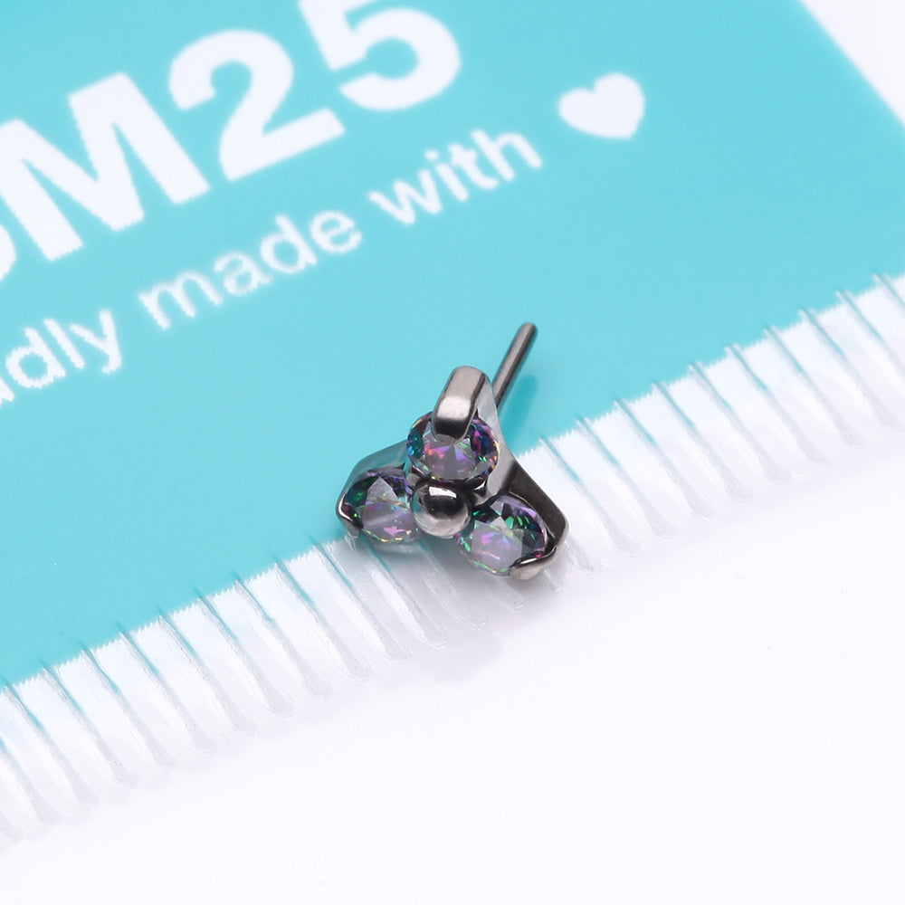 Detail View 3 of Implant Grade Titanium OneFit Threadless Trinity Gem Sparkle Top Part-Vitrail Medium