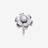 Implant Grade Titanium OneFit Threadless Brilliant Fire Opal Flower Top Part