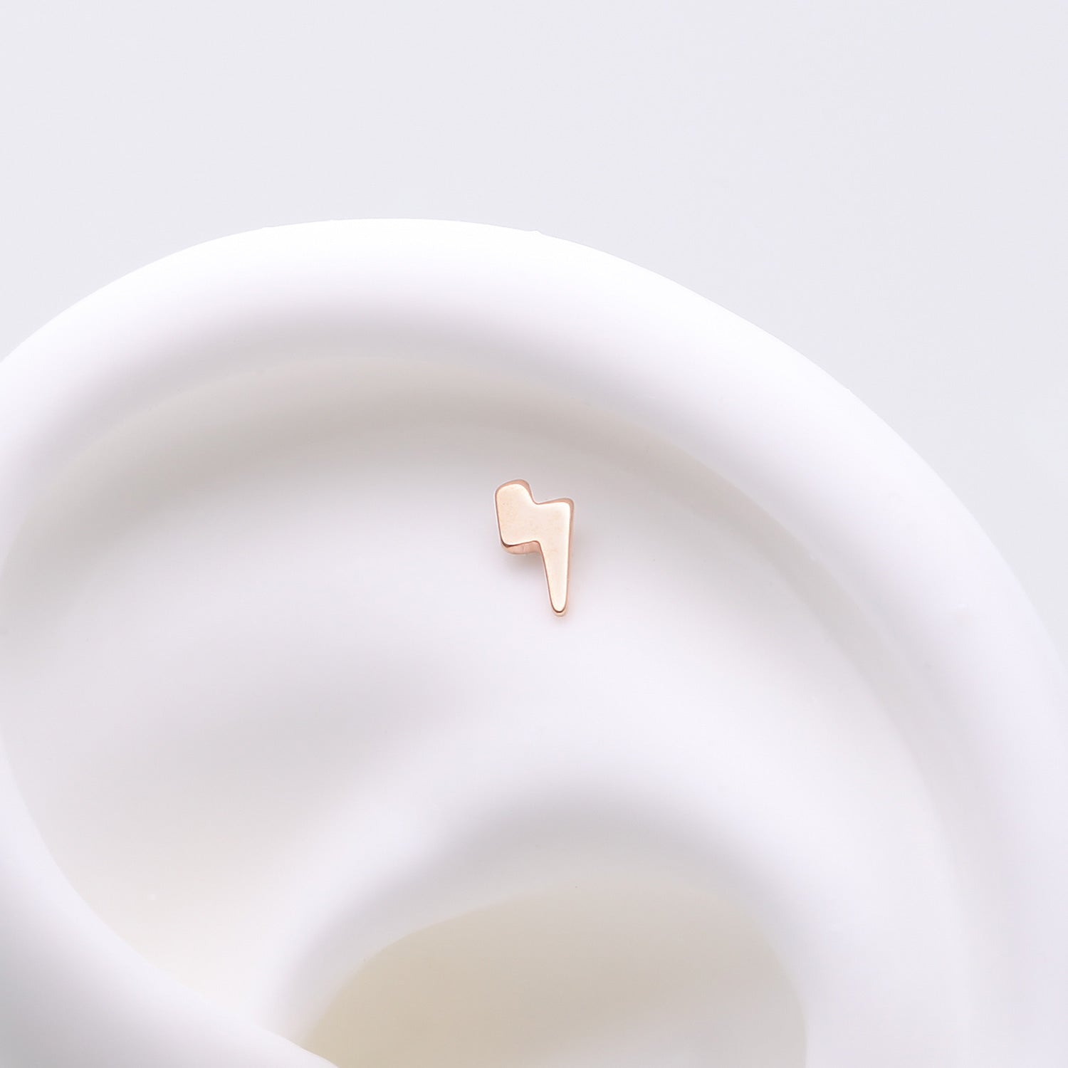 Detail View 1 of Implant Grade Titanium OneFit Threadless Rose Gold Lightning Bolt Top Part