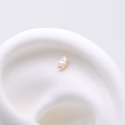 Implant Grade Titanium OneFit Threadless Golden Elegant Marquise Sparkle Top Part